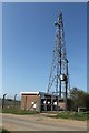 SK9436 : Radio mast at British Gas Alma wood site by J.Hannan-Briggs