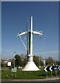 SX4959 : Roundabout feature, Plymouth International Business Park by Derek Harper