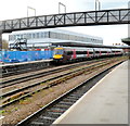 Gloucester railway station : train for Cardiff awaits departure