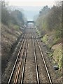 Railway lines west of Haltwhistle station