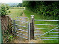 Kissing gate to a riverside walk, Llandovery