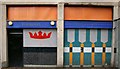 Mosaic decoration, abandoned public house, Park Hill Estate, Sheffield