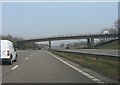 SD4002 : M58 motorway - A506 bridge by Peter Whatley
