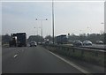SJ5699 : M6 motorway at junction 24 by Peter Whatley