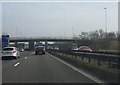 M6 motorway - footbridge north of Croft Interchange