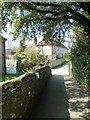 Path from the church emerges at the Monk