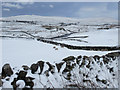 SD8073 : View across Ribblesdale in the snow by John S Turner