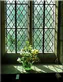 SK2758 : Window and flowers, Bonsall Church by Andrew Hill