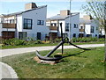 Anchor alongside a riverside walk on the west bank of the Usk, Newport