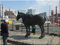 SJ3389 : 'Waiting' - The Liverpool Carters Working Horse Monument by Richard Hoare