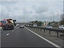 SP5968 : M1 motorway at Watford Gap services by Peter Whatley