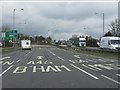 A45 lane markings and signage, Tollbar End junction