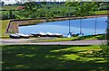 Boats by the side of Chelmarsh Reservoir, near Sutton, Shropshire