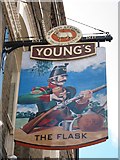 TQ2685 : The Flask sign by Oast House Archive
