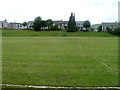 The Avenue houses viewed across a football pitch, Llanbradach