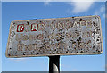 A ford unsafe sign by the Gala Water at Watherston