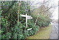 Signpost at the end of Peter James Lane