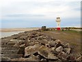 SD1777 : Sea defences at Hodbarrow Lighthouse by Perry Dark