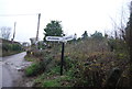 Road sign near Matravers Farm