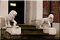 NZ3769 : Lions guarding the steps by Steve Daniels