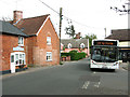 Bus stop by the war memorial in Stanton