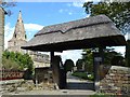 The thatched lych gate - Old Brampton church