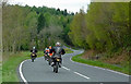 Motorcyclists on the B4358 west of Newbridge-on-Wye, Powys