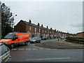 Orange van entering Bramall Lane from Woodhead Road