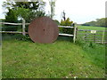 Large saw blade at house in Tye Hill Road