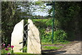 Path into Stony Stratford by the town sign