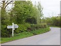 Signpost opposite Chilla Chapel