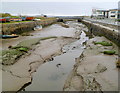 Afon Lliedi downstream from a footbridge, Llanelli