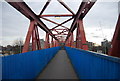 Crossing the railway footbridge