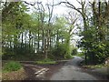 Road junction near Manor Cottage