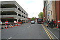 Temporary bus stops on Styring Street