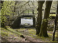 Disused railway bridge over dry river bed