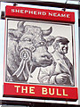TQ5837 : The Bull sign by Oast House Archive