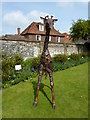 Giraffe sculpture in The Salutation gardens, Sandwich