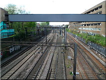 TQ2583 : A view west from Abbey Road railway bridge, London NW8 by Jaggery