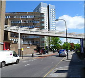 TQ2583 : Footbridge over Belsize Road, London NW6 by Jaggery