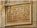 NS3880 : Christie Park: inscription on the lodge by Lairich Rig