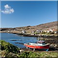 Small Bay with Small Cloud and Small Boat