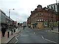 A brief lull in the traffic in Pinstone Street