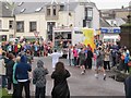 The first relay runner of the day leaving the Slieve Donard Hotel