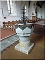 Parish church at Gussage All Saints: font