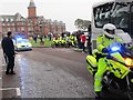 PSNI Olympic Torch Relay Escort outside the Slieve Donard Hotel