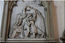 SK9799 : Detail of Memorial to William Aubrey de Vere, Redbourne church by J.Hannan-Briggs