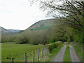 SO0259 : Farm road to Dyfnant near Newbridge, Powys by Roger  D Kidd