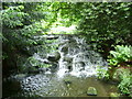 Waterfall on the River Wandle in The Grove, Carshalton