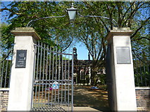 TQ3383 : Entrance gates, Geffrye Museum, Kingsland Road E2 by Robin Sones